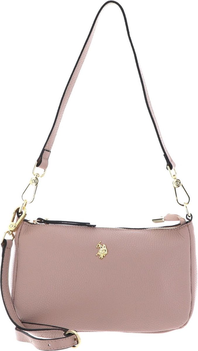 U.S. POLO ASSN. Leren Schoudertas Avondtas Arlington Small Hobo Powder Beige