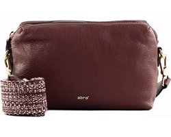 abro Leren Schoudertas Leather Dalia Crossbody Bag Kaia Bordeaux Wijnrood