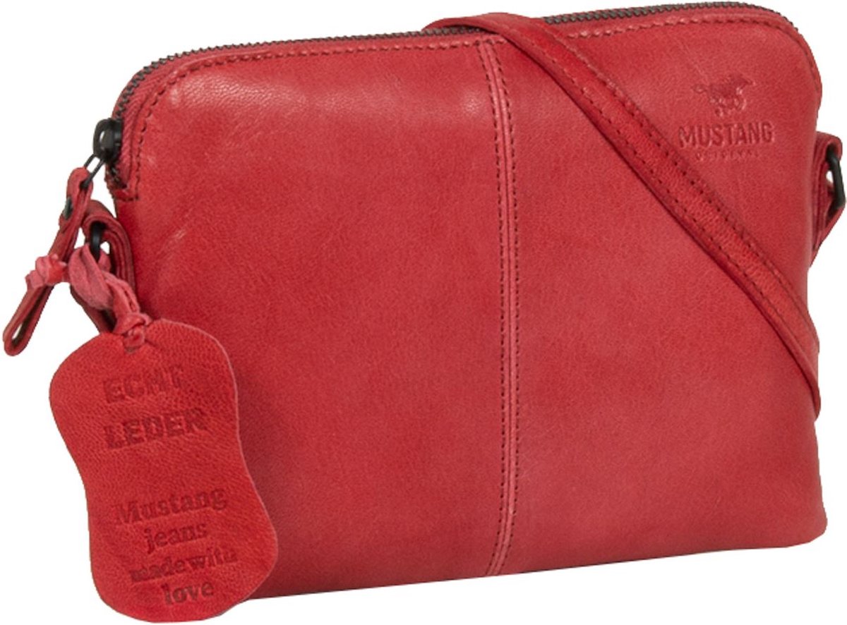 MUSTANG Leren Schoudertas Matera Shoulderbag Pink Oranje