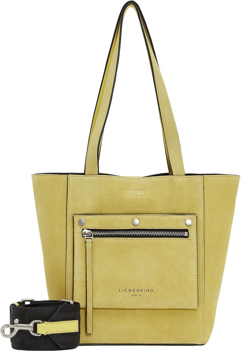 LIEBESKIND BERLIN Leren Schoudertas Suede Steph Shopper Pale Banana Lichtgeel