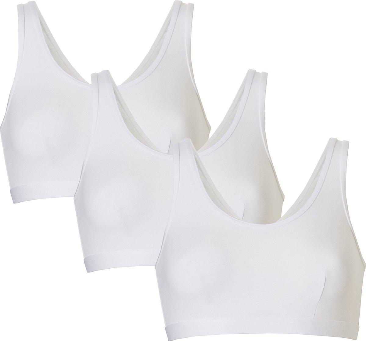 Cotonella Dames Bralette Bi-elastisch Katoen 3-Pack Wit