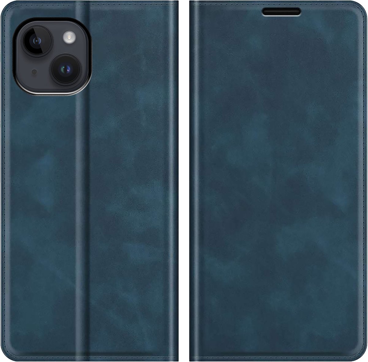 Cazy hoesje geschikt voor iPhone 14 Plus - Hoesje met Pasjeshouder - Luxe Book Case - Blauw