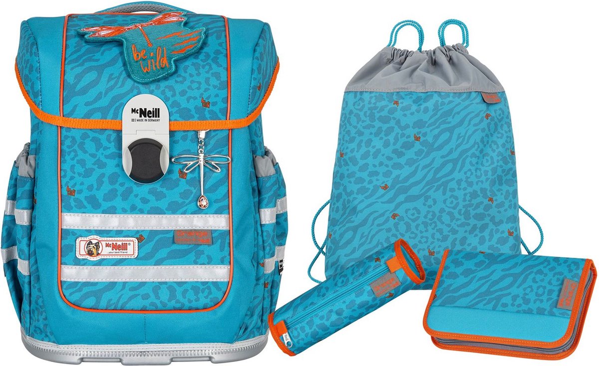 McNeill Schooltas Ergo Complete Set 4-delig Orange Groene Veelkleurig