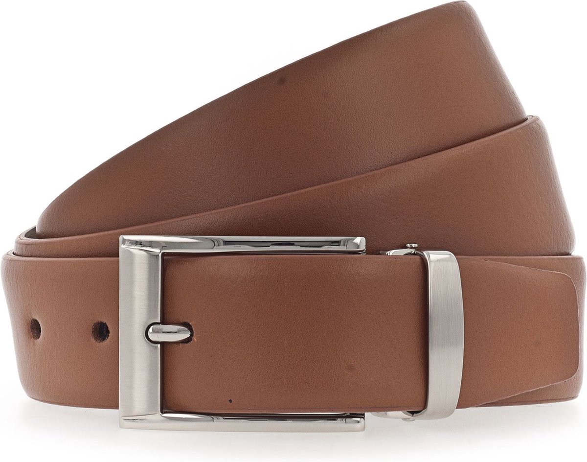Vanzetti Leren Riem Dresscode: Business 35mm Cambered Belt W120 Cognac Bruine