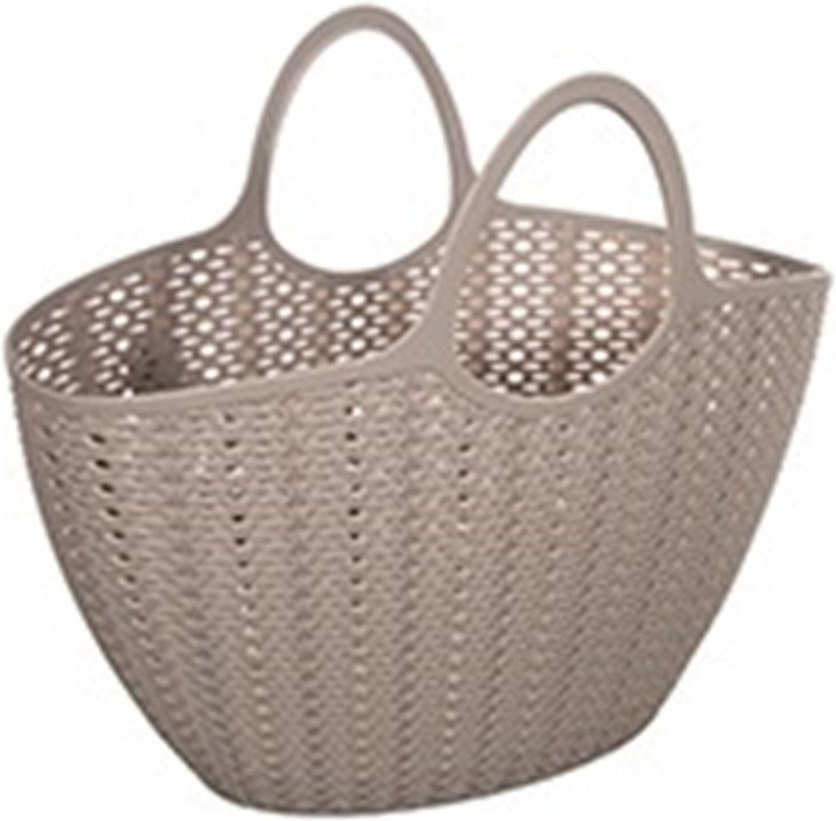 CM Flexibele wasmand of draagtas - beige - 22 liter - kunststof - 50 x 20 x 40 cm - opbergen
