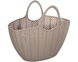 CM Flexibele wasmand of draagtas - beige - 22 liter - kunststof - 50 x 20 x 40 cm - opbergen