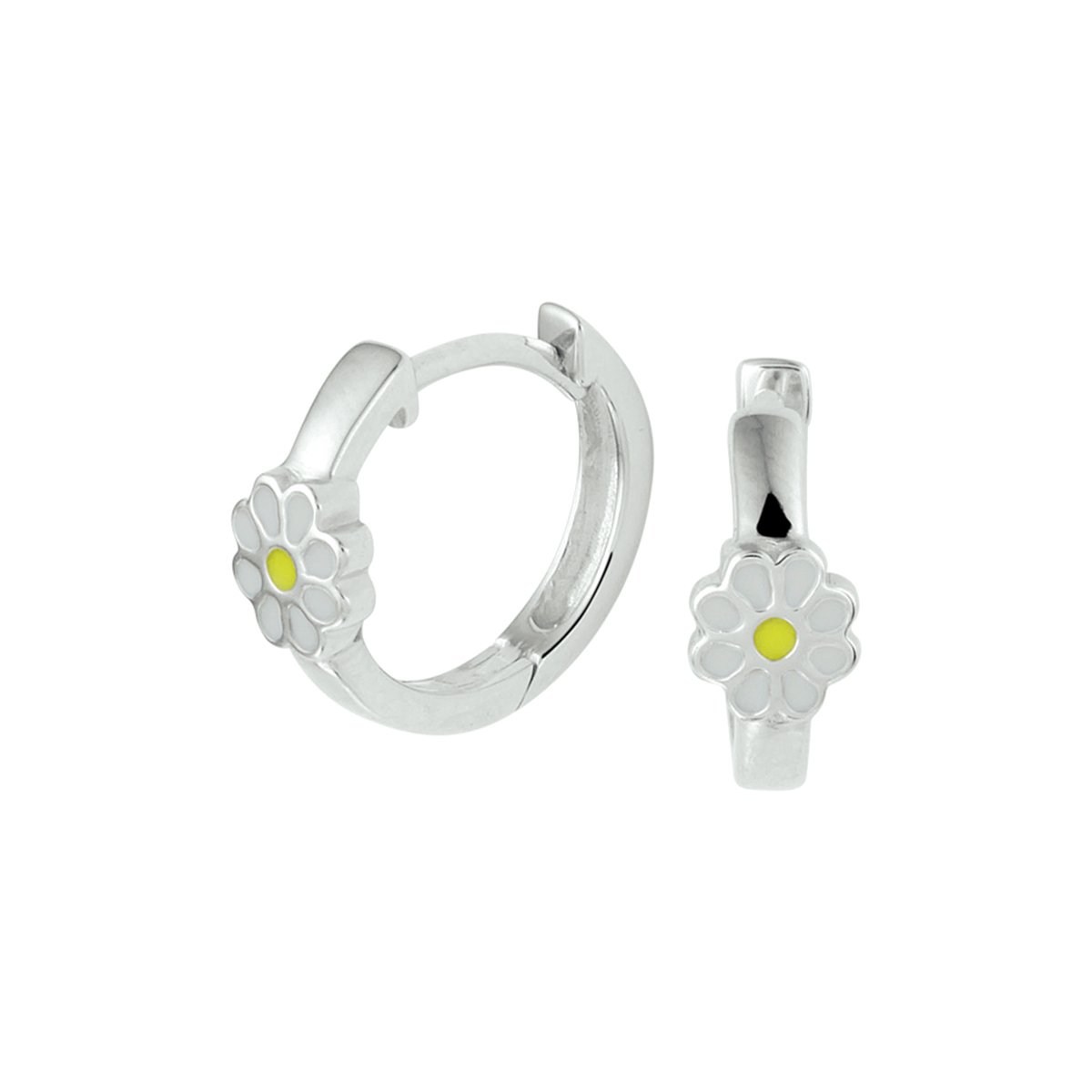 Yep! klapoorringen bloem - 13 mm - Zilver