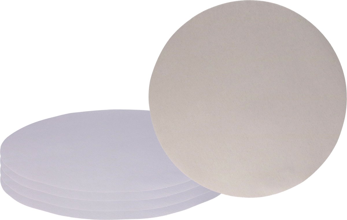 Wicotex Placemats Uni - 6x - grijs - rond 38 cm - anti slip laag - Teflon coating toplaag