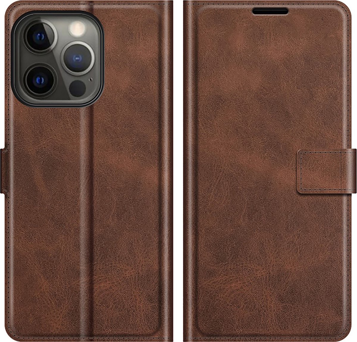 Cazy hoesje geschikt voor iPhone 13 Pro - Wallet TPU Hoesje - Bruin