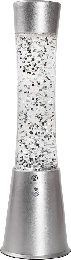 I-TOTAL® - Lavalamp Spaceship kleurrijk met hypnotisch blaaseffect, retro-design, vloeibare was, ontspannend licht, decoratieve lamp voor thuis en op kantoor (rode basis, gele vloeistof en rode was