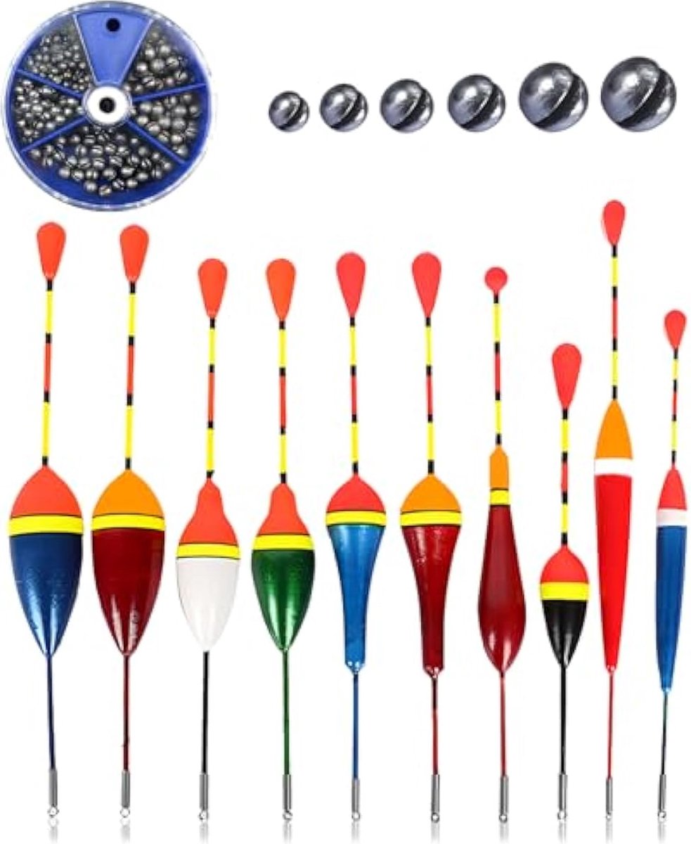 Homesy - 10 stuks dobbers, hengeldobbers met looddobber, hengeldobber, forelzwemmer, drijver voor visserij, voor vredvisdobbers, forel, kant-en-klare hengelset, visset