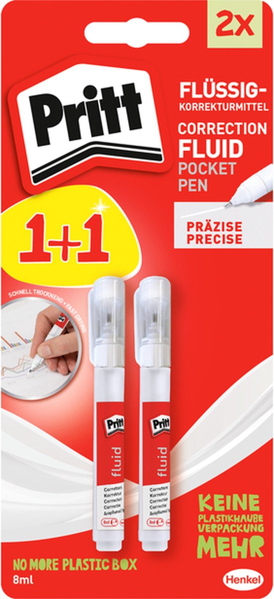 Correctiepen pritt fluid 8ml blister a 1+1 | 5 stuks