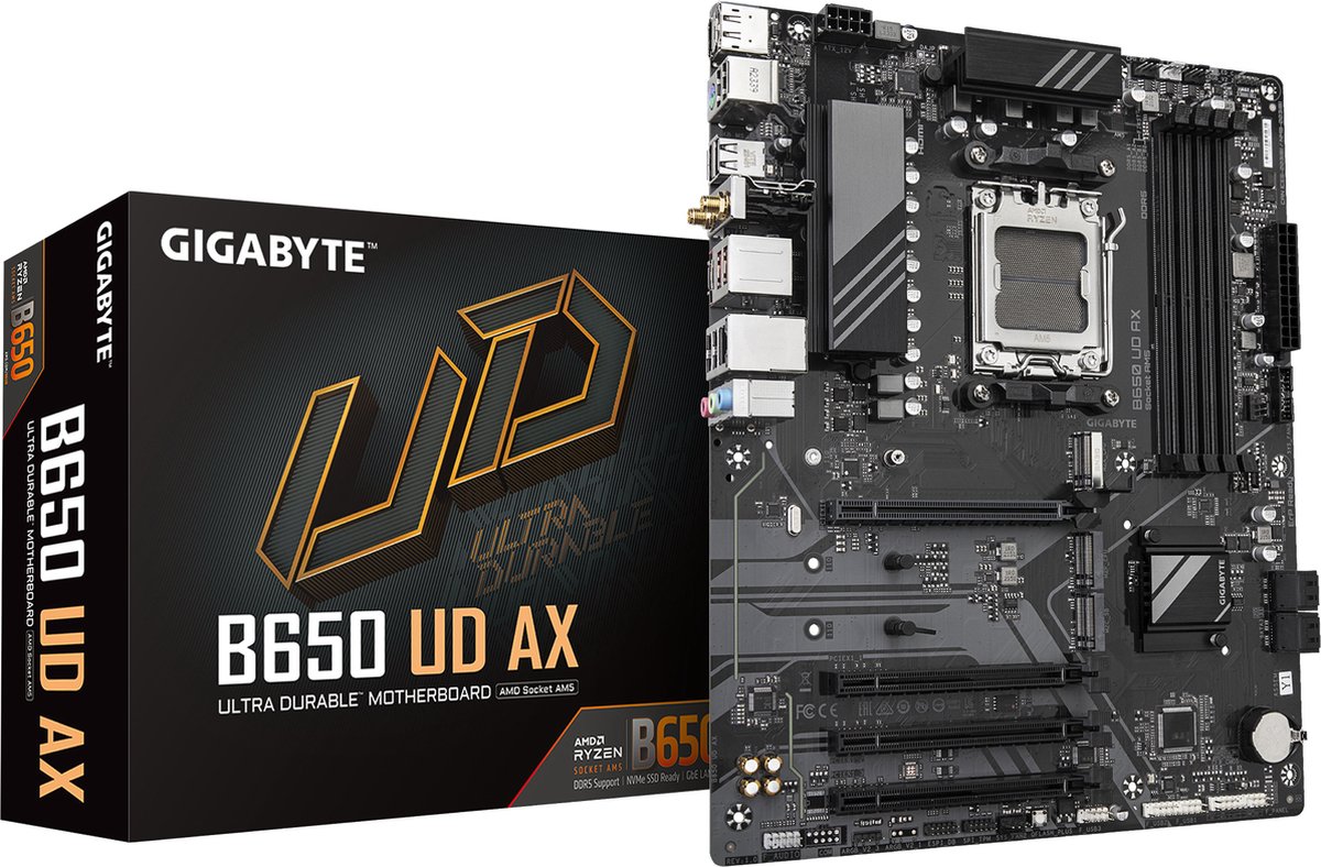 GIGABYTE B650 UD AX moederbord AMD B650 Socket AM5 ATX