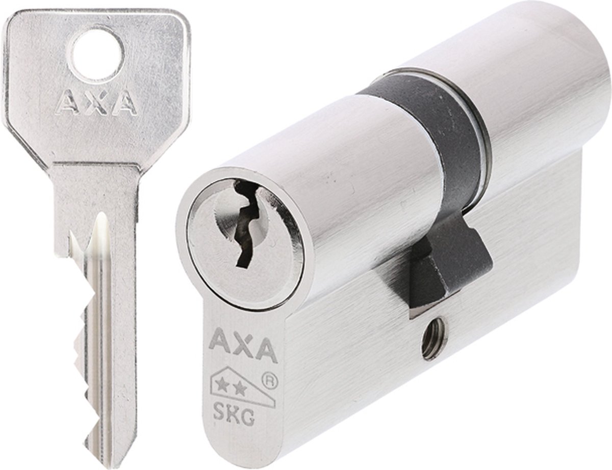 AXA Dubbel Cilinderslot - 30/30 mm - Security+ - Veiligheidscilinder Vernikkeld - SKG** - incl. 3 sleutels - met Hotelfunctie