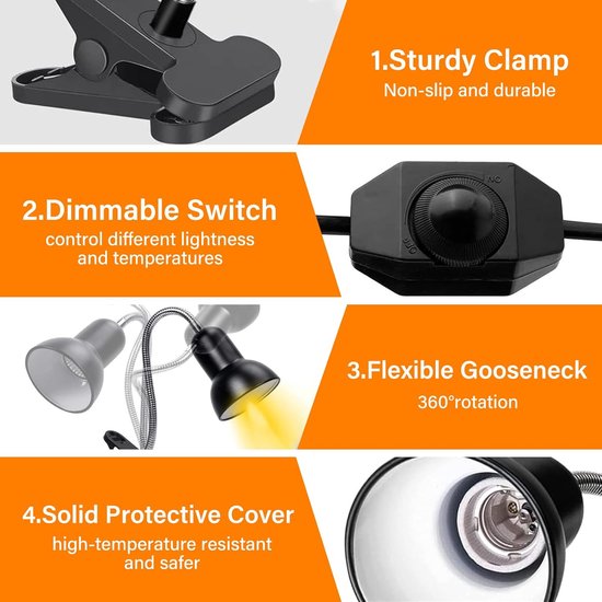 Infrarood warmtelamp 150W donkerstraler voor terrarium, pluimvee, etc