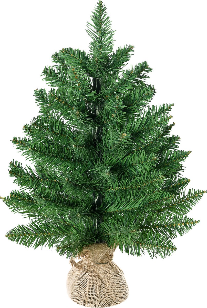 HOMCOM kerstboom voor op tafel - Ø44x 60H cm - linnen/PVC/cement