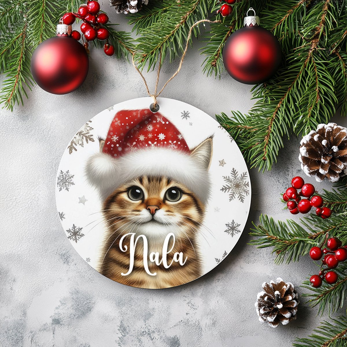 Kerstboom hanger Pixiebob met naam
