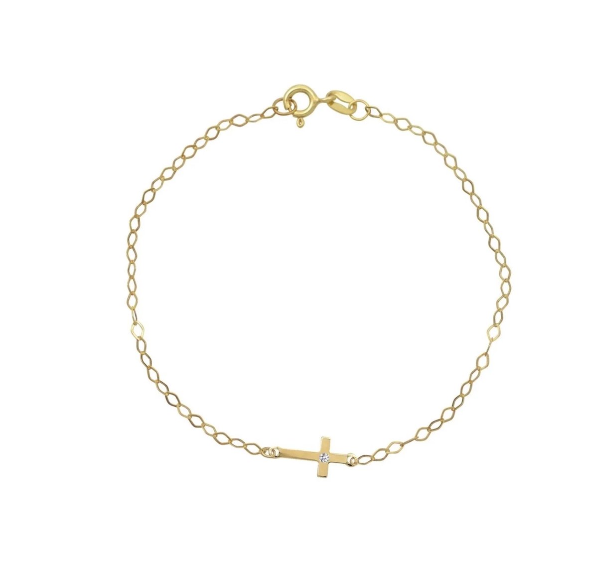 Kinder Diamant Armband Kruis 14K Goud