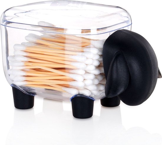 Foto: Wattenschijfjes en wattenstaafjes houder 13 cm wattenschijfjeshouder dispenser make up remover pads wattenstaafjeshouder