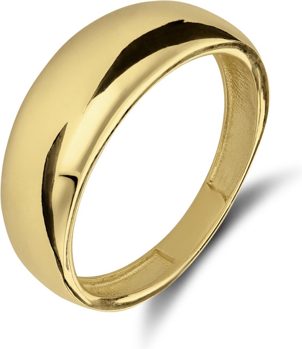 Lucardi Dames 14 karaat geelgouden ring breed - Ring - 14 Karaat Goud - Goud - 17.50 / 55 mm