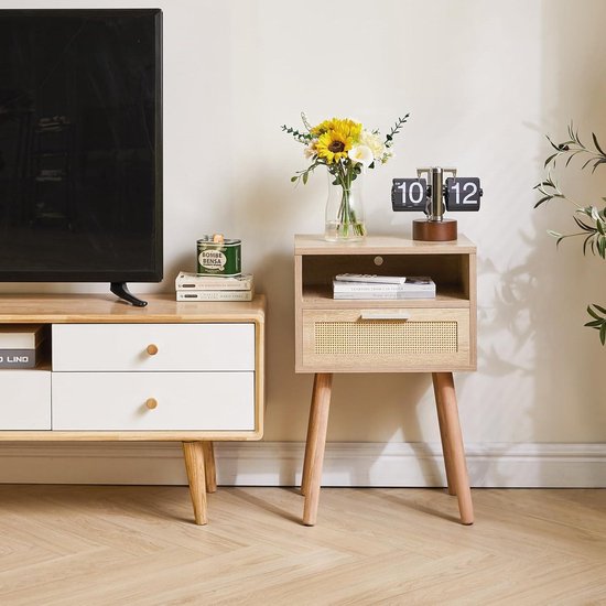KIZQYN Nachtkastjes Land boerderij nachtkastje houten kast lade organizer slaapkamer platform