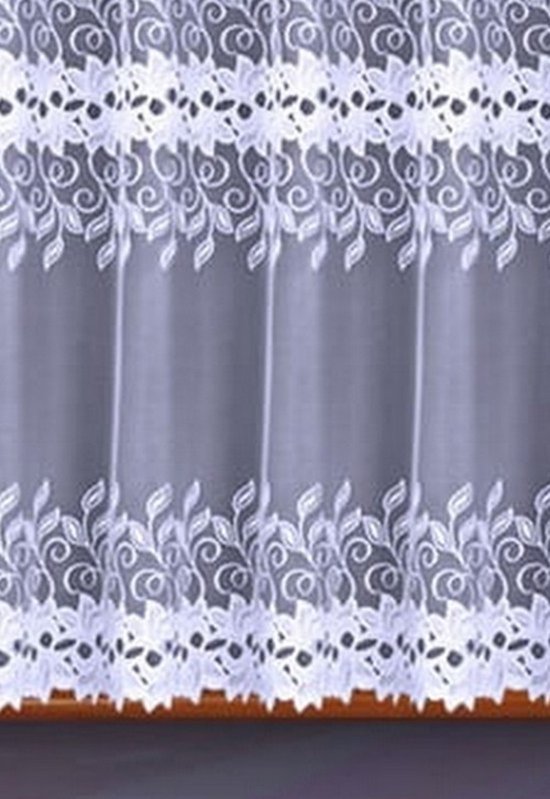 frankgardinen Vitrage Jacquard grafisch 45 cm hoog Breedte van het gordijn door gekochte hoeveelheid in stappen van 13 cm selecteerbaar Kleur: Wit