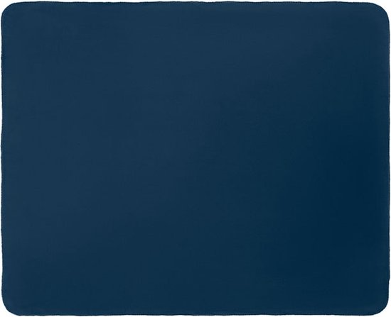 Donkerblauwe fleecedeken, 150 x 120 cm.