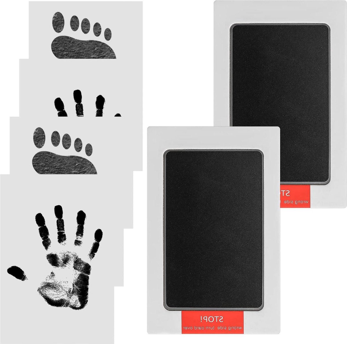 Goedkoopste Hand- & Voetafdrukset 2 Stuks Baby Pootafdrukset - Babyshower Geschenk Pasgeboren Baby Hond Kat Familie - Clean Touch Stempelkussen