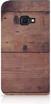 Geschikt voor Samsung Galaxy Xcover 4s Book Wallet Case Old Wood