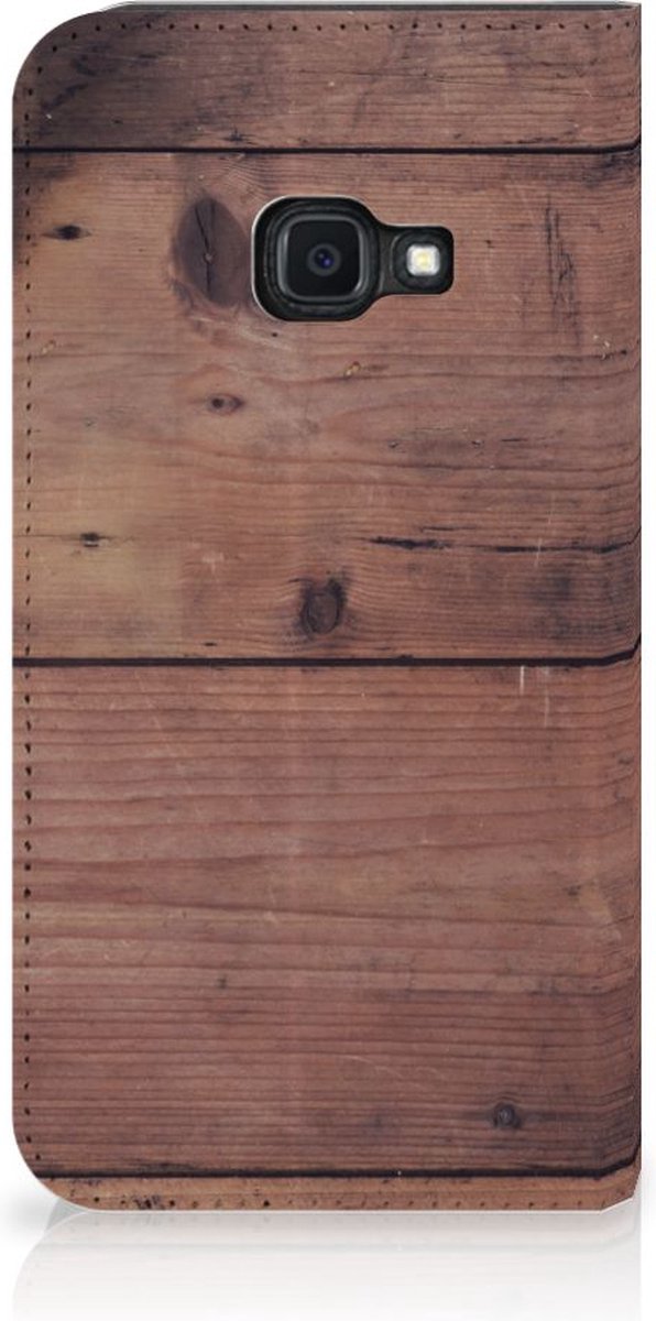 Samsung Galaxy Xcover 4s Book Wallet Case Old Wood