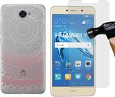 MP Case screenprotector PLUS Gratis Mandala back cover voor Huawei Y7