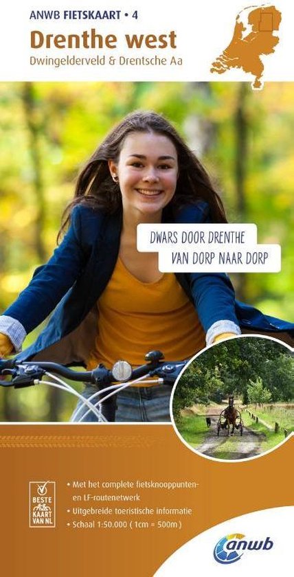 ANWB fietskaart 4 - Drenthe West, Dwingelderveld & Drentsche Aa 1:50.000