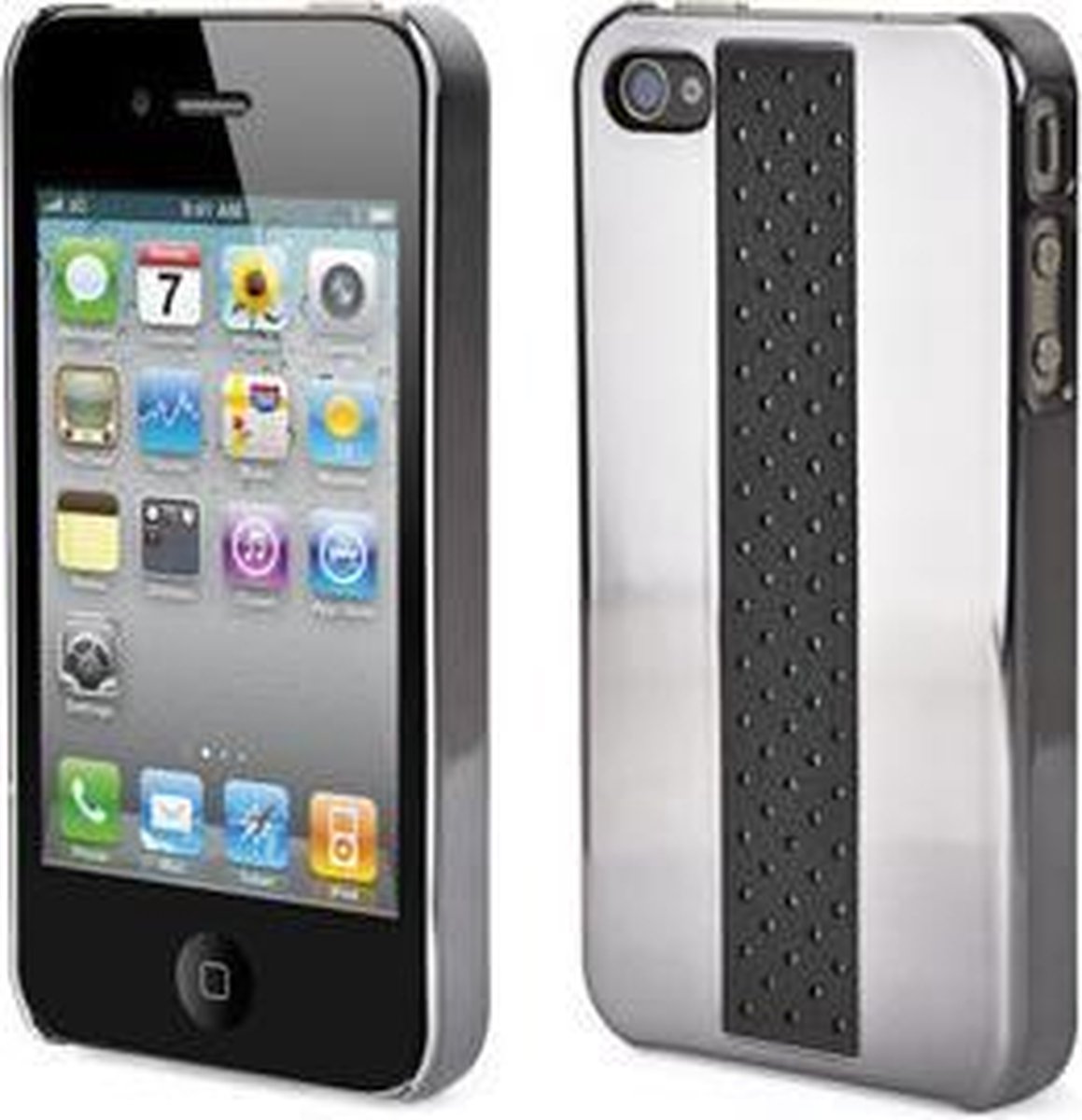 Muvit - Racer Back Cover - iPhone 4 / 4s - donker chroom