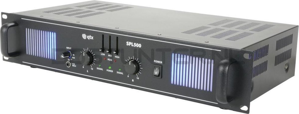QTX SPL500 2X 250W DJ PA VERSTERKER METEQUALIZER