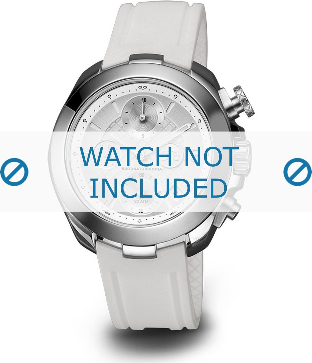 Buddha to Buddha horlogeband 39mm - BTB.F.R.CH.05 Rubber Wit 18mm