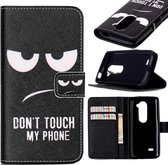 iCarer Don't touch my phone wallet case hoesje LG Stylus 2