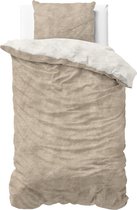 Sleeptime Twin Washed Cotton - Dekbedovertrek - Eenpersoons - 140x200/220 + 1 kussensloop 60x70 - Taupe