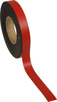 Magneetband kleur Rood 25mm op rol 5 meter