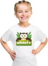 Smarty de uil t-shirt wit voor kinderen - unisex - uilen shirt XS (110-116)