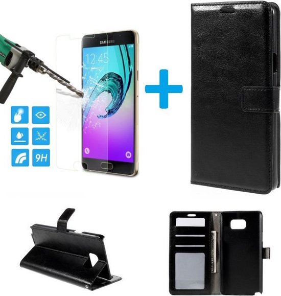 Cyclone Pack Box Samsung Galaxy S7 Book PU lederen Portemonnee hoesje Book case met Tempered Glas Screen protector