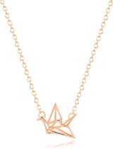 LGT Jewels Dames ketting Origami Crane hanger Rose