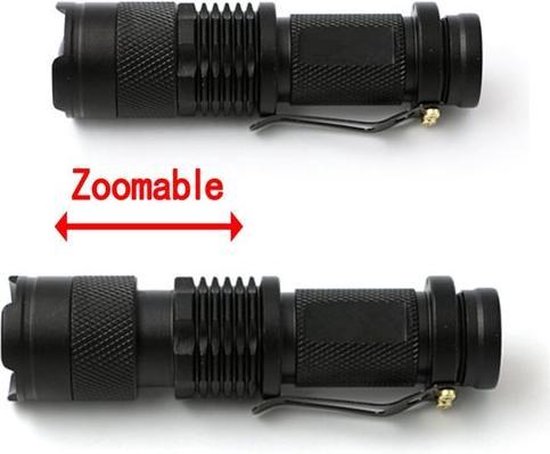 Hoge kwaliteit zaklamp Mini CREE LED 2000LM Zwart Waterproof | bol.com