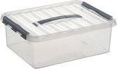 Sunware - Q-line opbergbox 12L transparant metaal - 40 x 30 x 14 cm