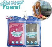 Cool Down Towel - Grijs/Roze - Cooling Towel Set van 2 - Verkoelende handdoek voor wandelen, hardlopen, tennis, reizen, fitness en yoga - Koeldoek nek - Towel Cooling - Airflip Cooling Towel