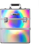 IMPREZZ - Nagelkoffer | Beauty Case - Zilver Hologram | Afmetingen 25x35x40,5 cm | Veel Opbergruimte