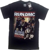 Run DMC Heren Tshirt -S- King Of Rock Homage Zwart