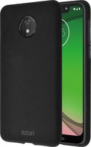Azuri flexible cover with sand texture - zwart - voor Motorola G7 Plus