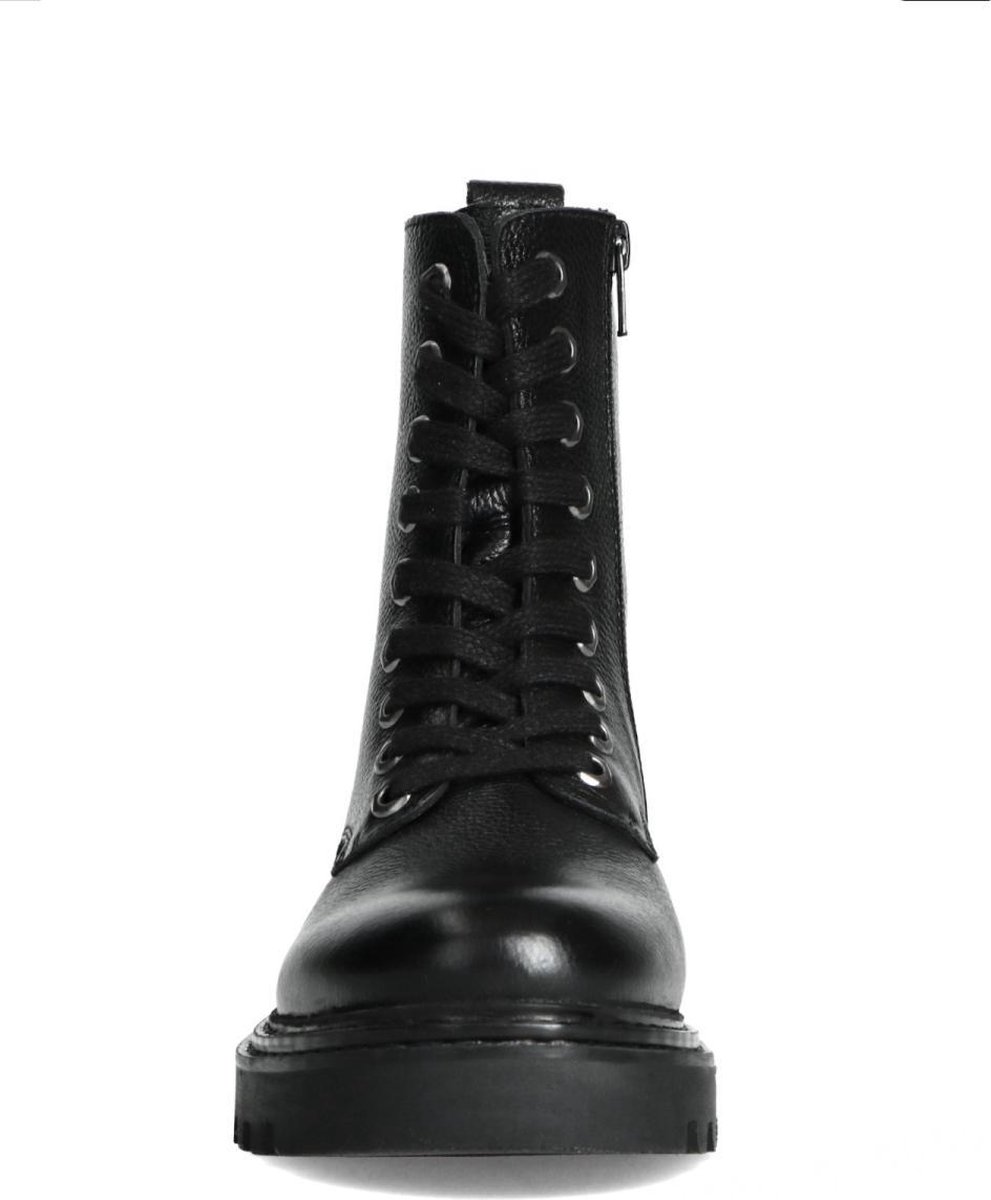 Manfield Leren veterboots zwart - Vergelijk prijzen