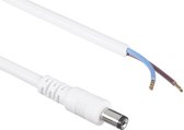 BKL DC plug (m) 5,5 x 2,1mm stroomkabel met o einde - max. 7A / wit - 2 meter