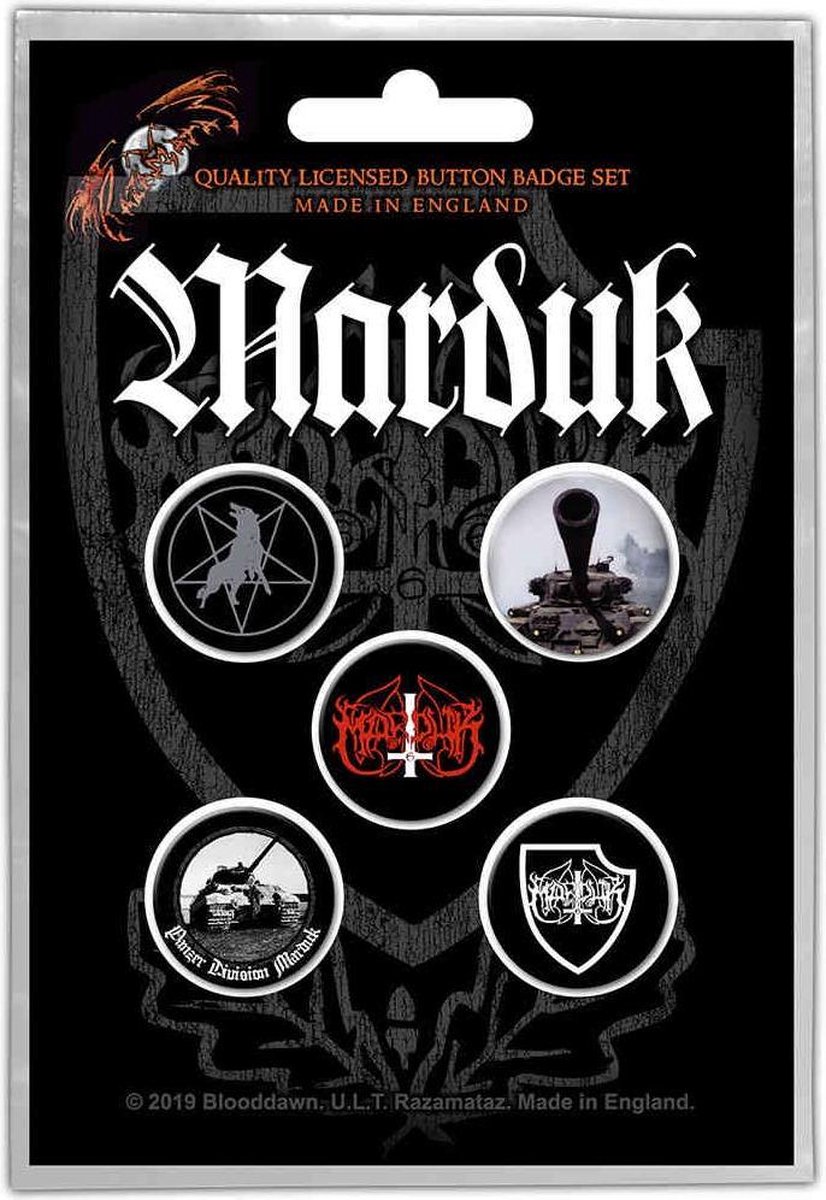 Marduk - Panzer Division Badge/button - Set van 5 - Multicolours - Rock Off